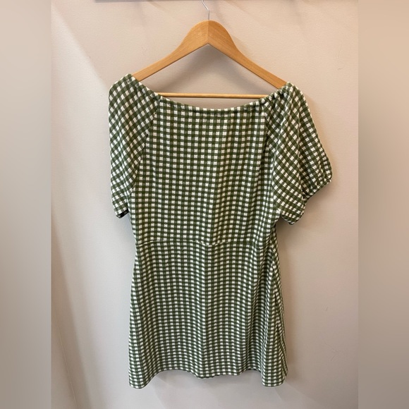 Madewell Green Checker Print Dress - Picture 4 of 5